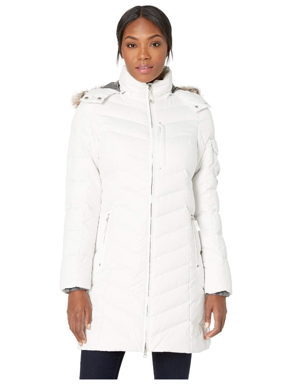 Eddie Bauer Sun Valley Down Parka Women’s Tall M White Long Puffer Coat
